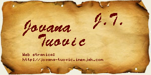 Jovana Tuović vizit kartica